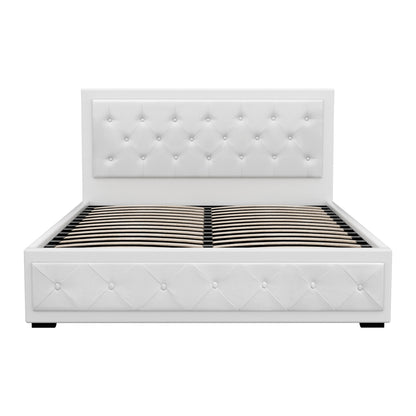 Artiss Bed Frame Queen Size Gas Lift White TIYO BFRAME-F-TIYO-Q-WH-ABC