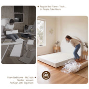 Artiss Double Bed Frame Boucle Fabric Vacuum Compressed Beds Removable Washable Cover No-Assembly