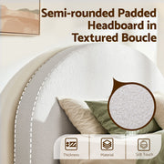 Artiss Double Bed Frame Boucle Fabric Vacuum Compressed Beds Removable Washable Cover No-Assembly