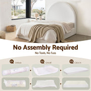 Artiss NOVA Queen No-Assembly Boucle Bed Frame – Cream White