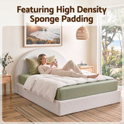 Artiss NOVA Queen No-Assembly Boucle Bed Frame – Cream White
