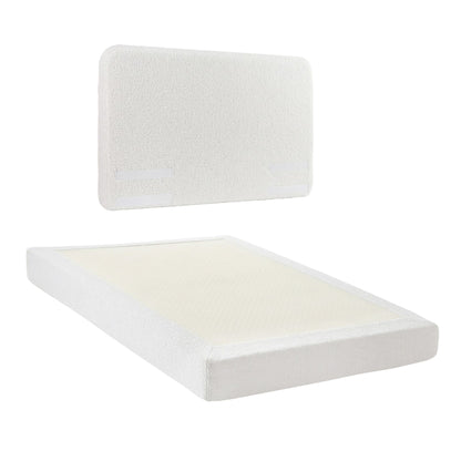 Artiss Double Bed Frame Boucle Fabric Vacuum Compressed Beds Removable Washable Cover BFRAME-FOAM-SOLIS-D-WH