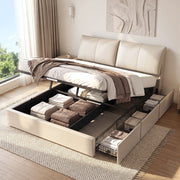 Artiss APEX King Gas Lift Storage Bed Frame – Beige
