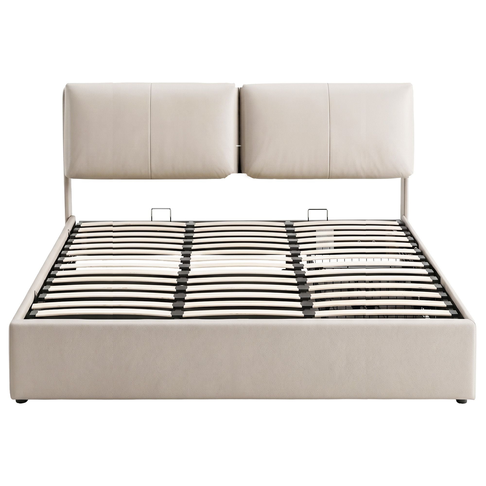 Artiss APEX King Gas Lift Storage Bed Frame – Beige