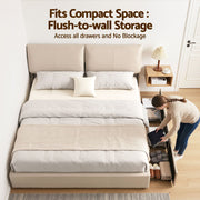 Artiss APEX King Gas Lift Storage Bed Frame – Beige