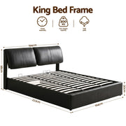 Artiss APEX King Gas Lift Storage Bed Frame – Black
