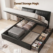Artiss APEX King Gas Lift Storage Bed Frame – Black