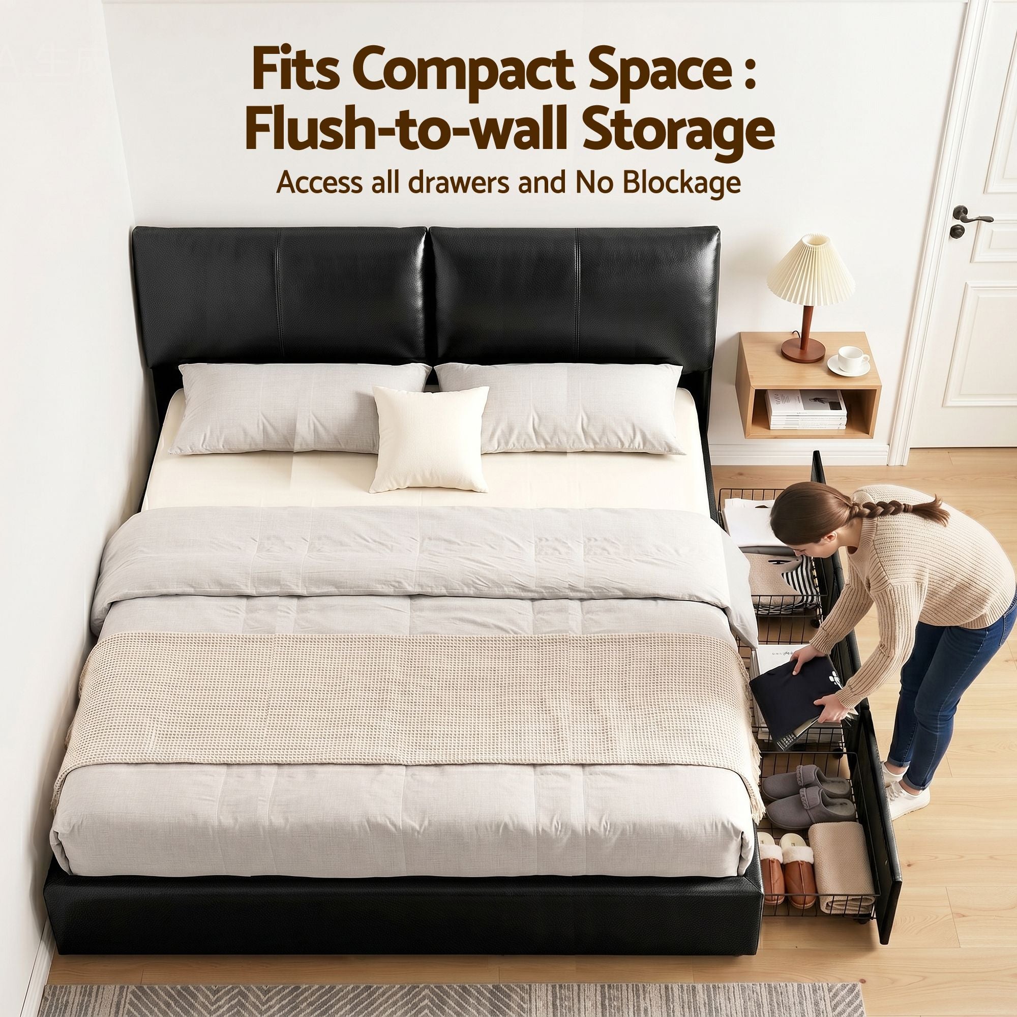 Artiss APEX King Gas Lift Storage Bed Frame – Black