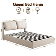 Artiss Queen Bed Frame Gas Lift Storage 3 Drawers Adjustable Headboard Platform Base