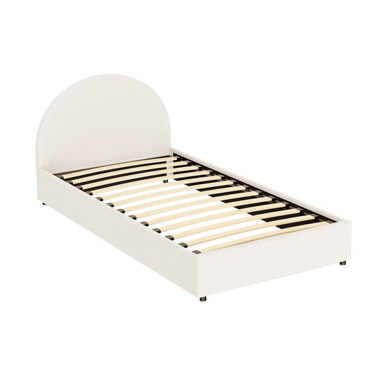 Artiss Bed Frame Gas Lift Strorage Beds Base Platform Boucle Fabric King Single ELLA BFRAME-G-ELLA-KS-BG-ABC