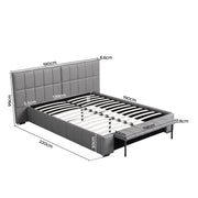 Artiss Double Size Upholstered Gas Lift Bed Frame with Foldable Bench PVC Leather Platform Bed with Storage