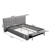 Artiss FORD Queen Gas Lift Storage Bed Frame with Foldable Bench – Grey