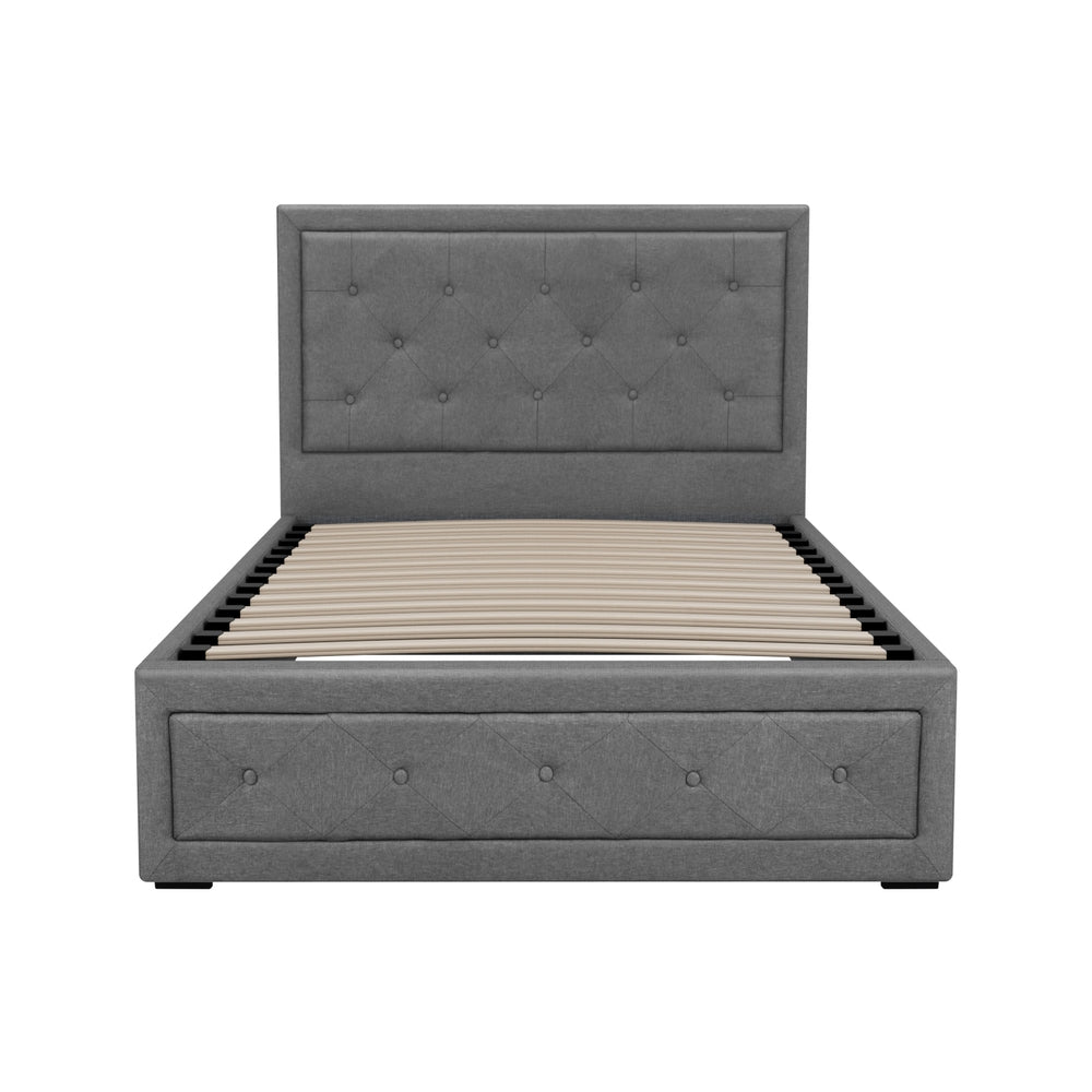 Artiss Bed Frame King Single Size Gas Lift Storage Mattress Base Wooden Grey BFRAME-G-GAS-TIYO-KS-GY-ABC