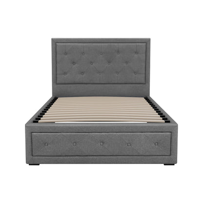 Artiss Bed Frame King Single Size Gas Lift Storage Mattress Base Wooden Grey BFRAME-G-GAS-TIYO-KS-GY-ABC