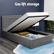 Artiss Bed Frame King Single Size Gas Lift Storage Mattress Base Wooden Grey BFRAME-G-GAS-TIYO-KS-GY-ABC