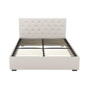 Artiss Bed Frame Double Size Gas Lift Beige VILA BFRAME-G-GAS-VILA-D-BG-ABC