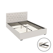 Artiss Bed Frame Queen Size Gas Lift Beige VILA BFRAME-G-GAS-VILA-Q-BG-ABC