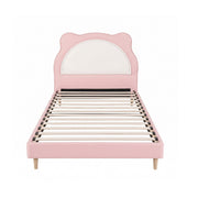 Artiss King Single Pink Kids Bed Frame for Girls Bedroom Cute Animal Upholstered BFRAME-G-KITTY-KS-PK-AB