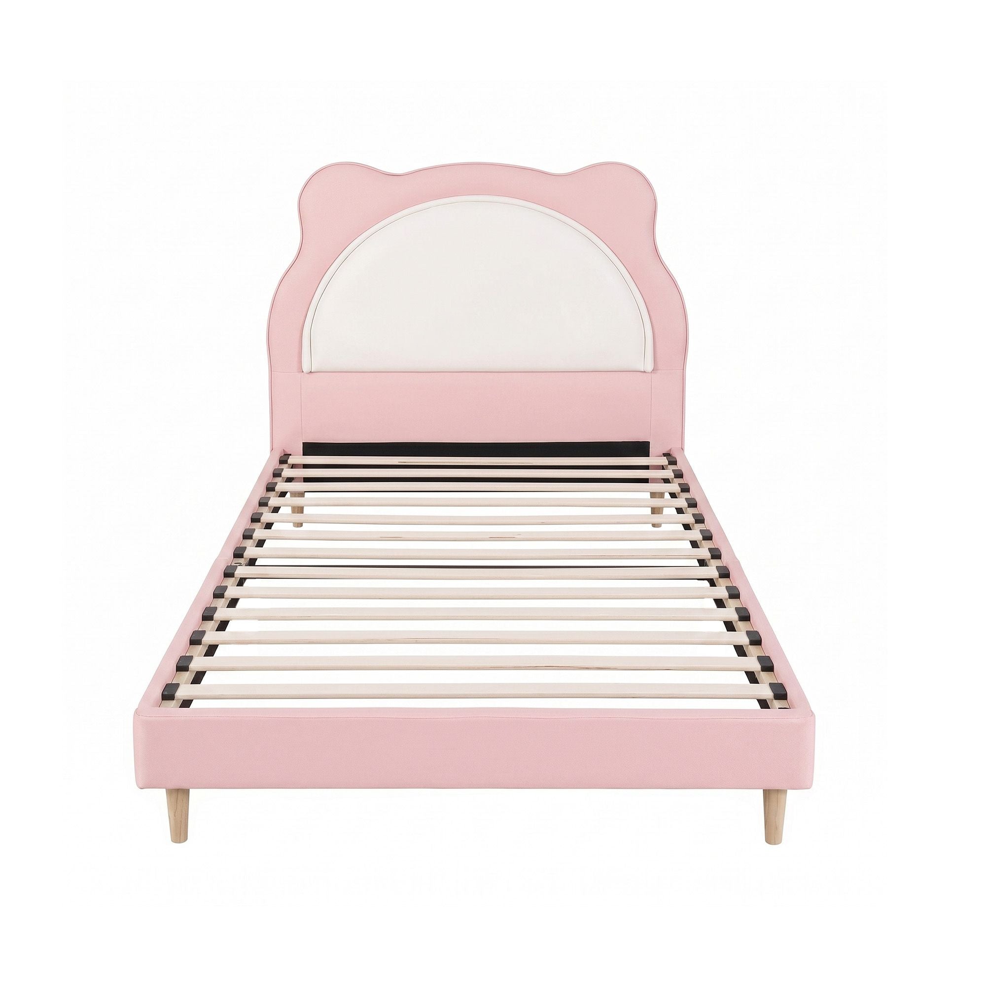 Artiss King Single Pink Kids Bed Frame for Girls Bedroom Cute Animal Upholstered BFRAME-G-KITTY-KS-PK-AB