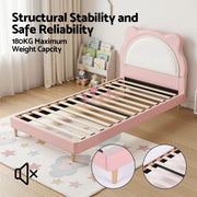 Artiss King Single Pink Kids Bed Frame for Girls Bedroom Cute Animal Upholstered BFRAME-G-KITTY-KS-PK-AB