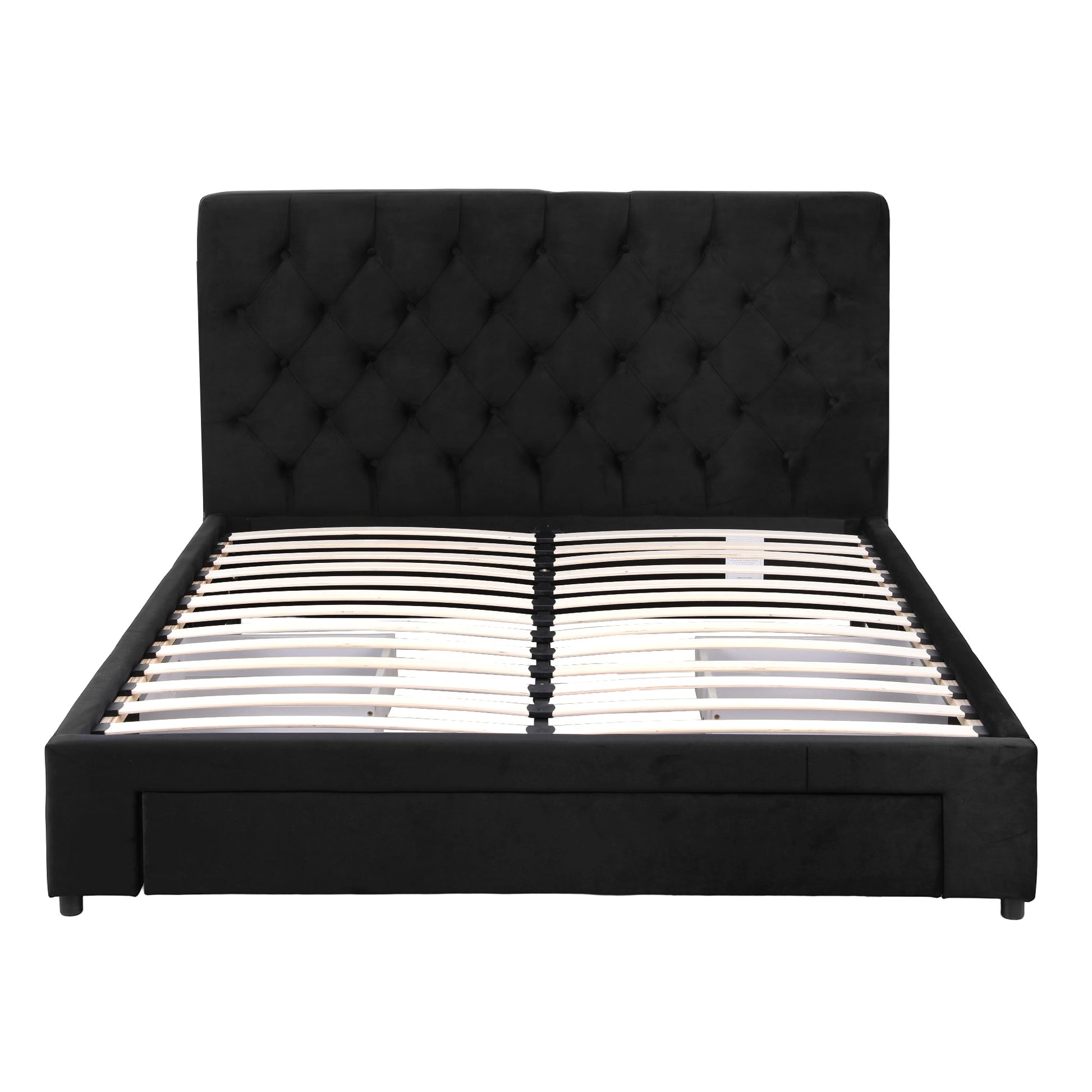 Artiss Double Bed Frame Storage Charging Station Upholstered 3 Drawers USB Type-C BFRAME-G-LUNA-D-BK-ABC