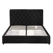 Artiss Double Bed Frame Storage Charging Station Upholstered 3 Drawers USB Type-C
