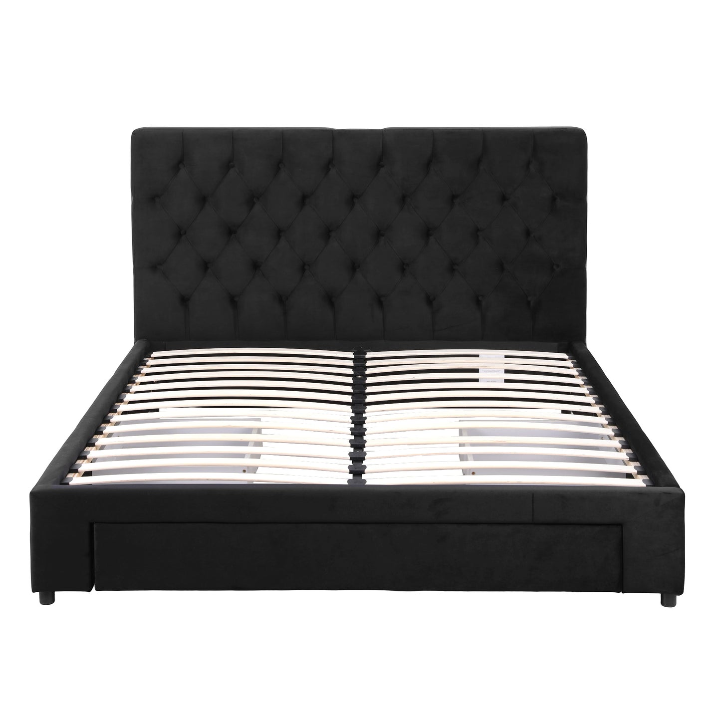 Artiss Queen Bed Frame Storage Charging Station Upholstered 3 Drawers USB Type-C BFRAME-G-LUNA-Q-BK-ABC