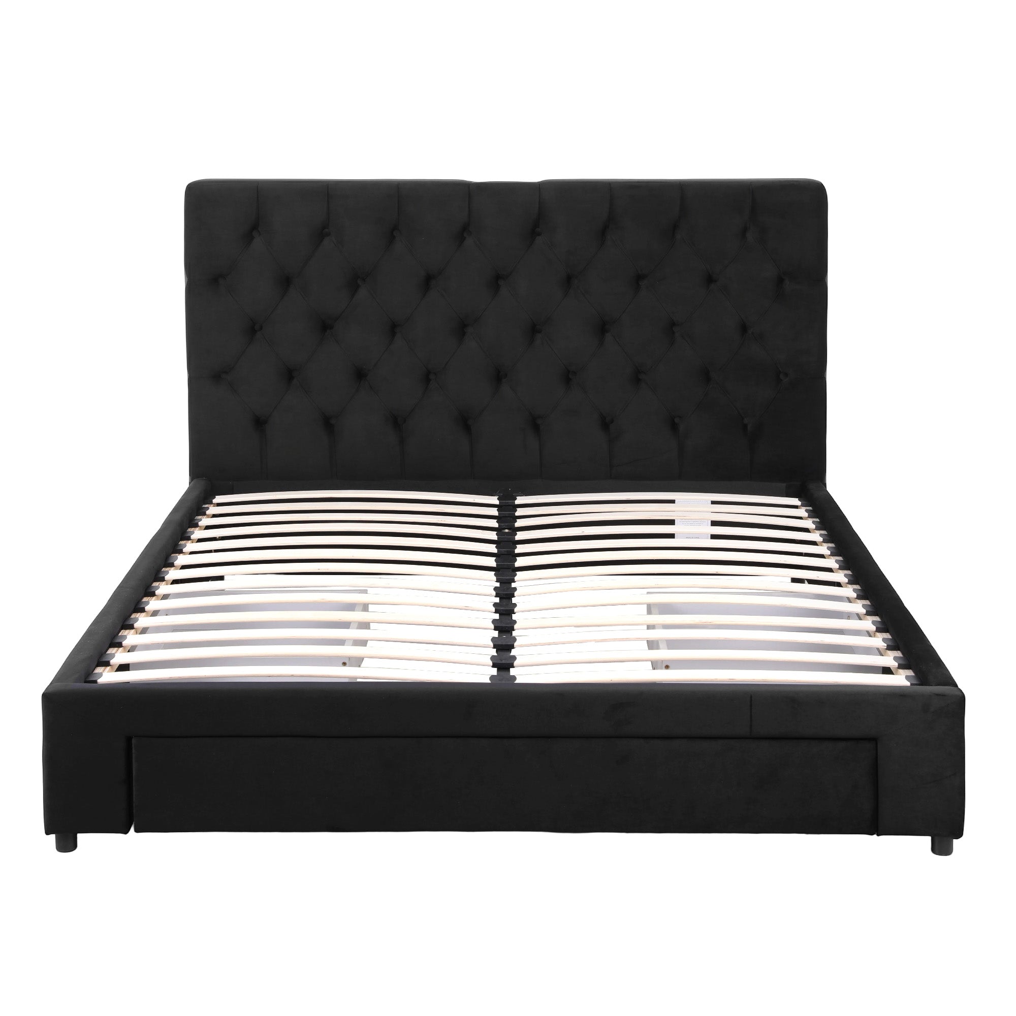 Artiss Queen Bed Frame Storage Charging Station Upholstered 3 Drawers USB Type-C BFRAME-G-LUNA-Q-BK-ABC