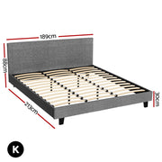 Artiss Bed Frame King Size Grey NEO BFRAME-G-NEO-K-GY-ABC