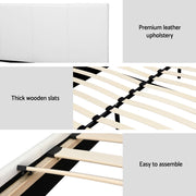 Artiss Bed Frame Queen Size White NEO BFRAME-G-NEO-Q-WH-AB