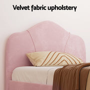 Artiss Bed Frame King Single Size Velvet Pink OLAN BFRAME-G-OLAN-KS-PK-ABC