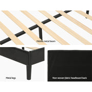 Artiss Bed Frame Double Size LED Black RAVI BFRAME-G-RAVI-D-BK-ABC