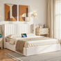 Artiss Double Bed Frame with Gaslift Storage USB Type-C Charging Ports Velvet Upholstery White BFRAME-G-RITA-D-WH-ABC