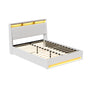 Artiss Bed Frame Gas Lift LED Beds Base Platform White PVC Leather Storage Headboard - Double BFRAME-G-SUNSET-D-WH-ABC
