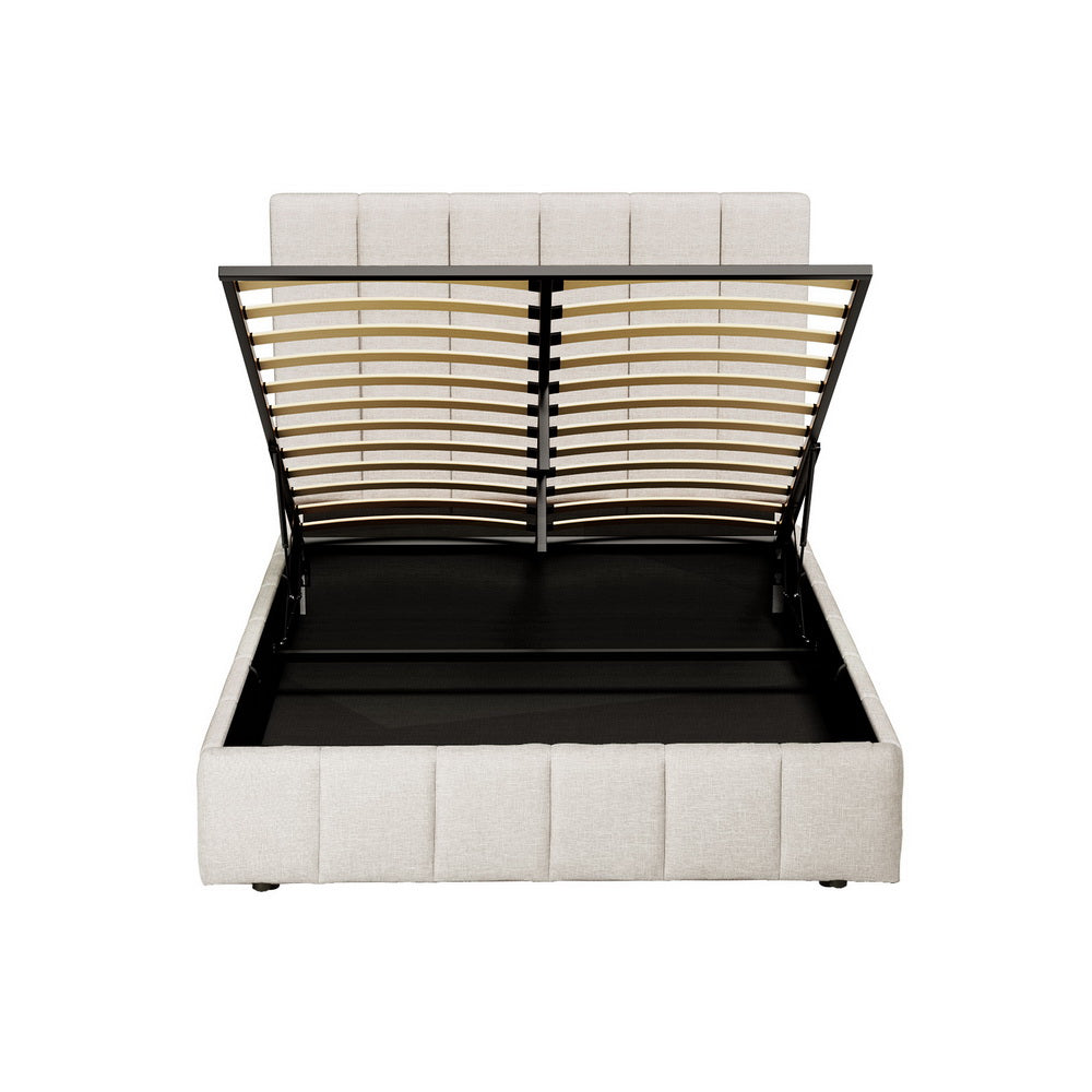 Artiss Bed Frame Double Size Beige TETTE BFRAME-G-TETTE-D-BG-ABC