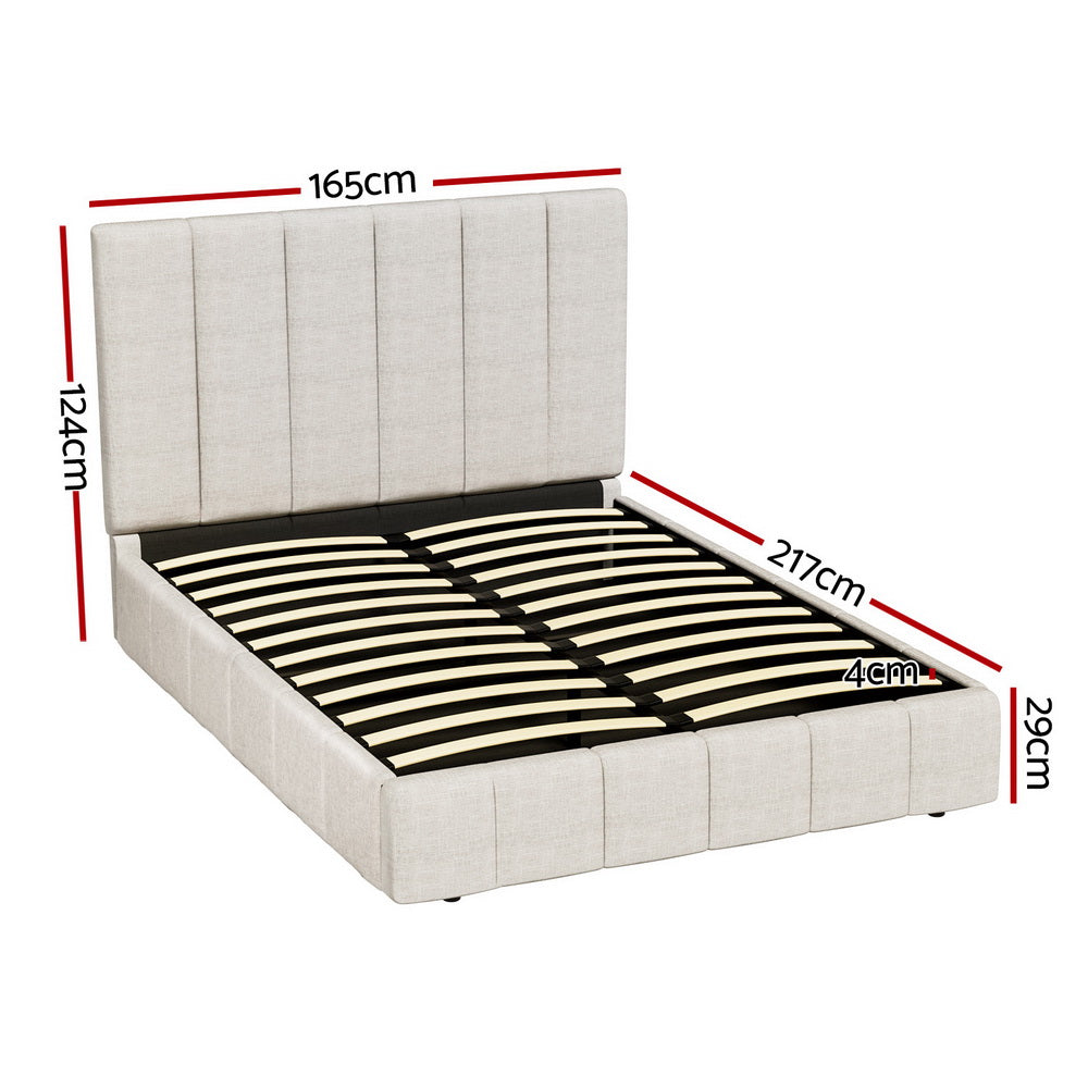 Artiss Bed Frame Queen Size Beige TETTE BFRAME-G-TETTE-Q-BG-ABC