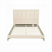 Artiss ZENITH Queen Upholstered Bed Frame – Cream White