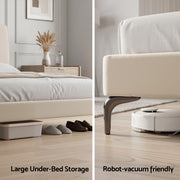 Artiss ZENITH Queen Upholstered Bed Frame – Cream White