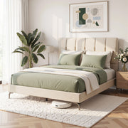 Artiss ZENITH Queen Upholstered Bed Frame – Cream White