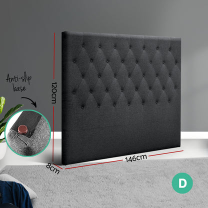 Artiss Bed Head Headboard Double Size Fabric - CAPPI Charcoal BFRAME-H-CAPPI-D-CHAR