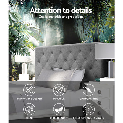 Artiss Bed Head Headboard King Single Size Fabric - CAPPI Grey BFRAME-H-CAPPI-KS-GY
