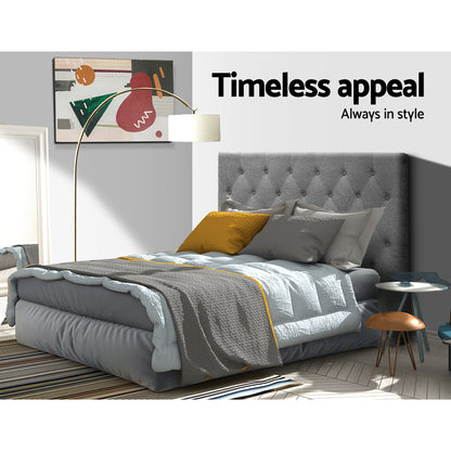 Artiss Bed Head Headboard King Single Size Fabric - CAPPI Grey BFRAME-H-CAPPI-KS-GY