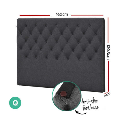 Artiss Bed Head Headboard Queen Size Fabric - CAPPI Charcoal BFRAME-H-CAPPI-Q-CHAR