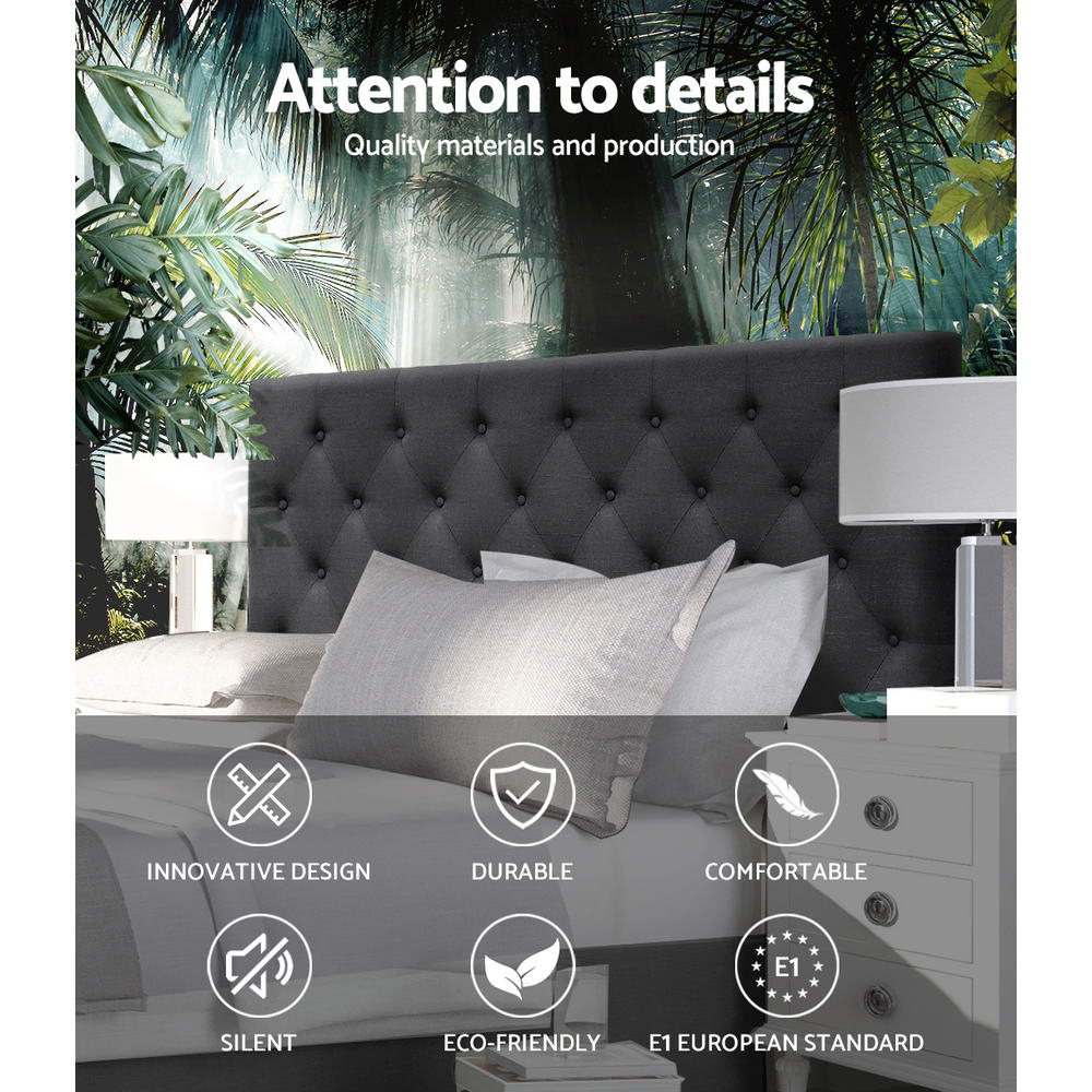 Artiss Bed Head Headboard Queen Size Fabric - CAPPI Charcoal BFRAME-H-CAPPI-Q-CHAR