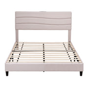 Artiss Queen Bed Frame with Storage Adjustable Headboard Platform Base Linen Fabric Charging Ports BFRAME-H-COZEY-Q-BG-AB