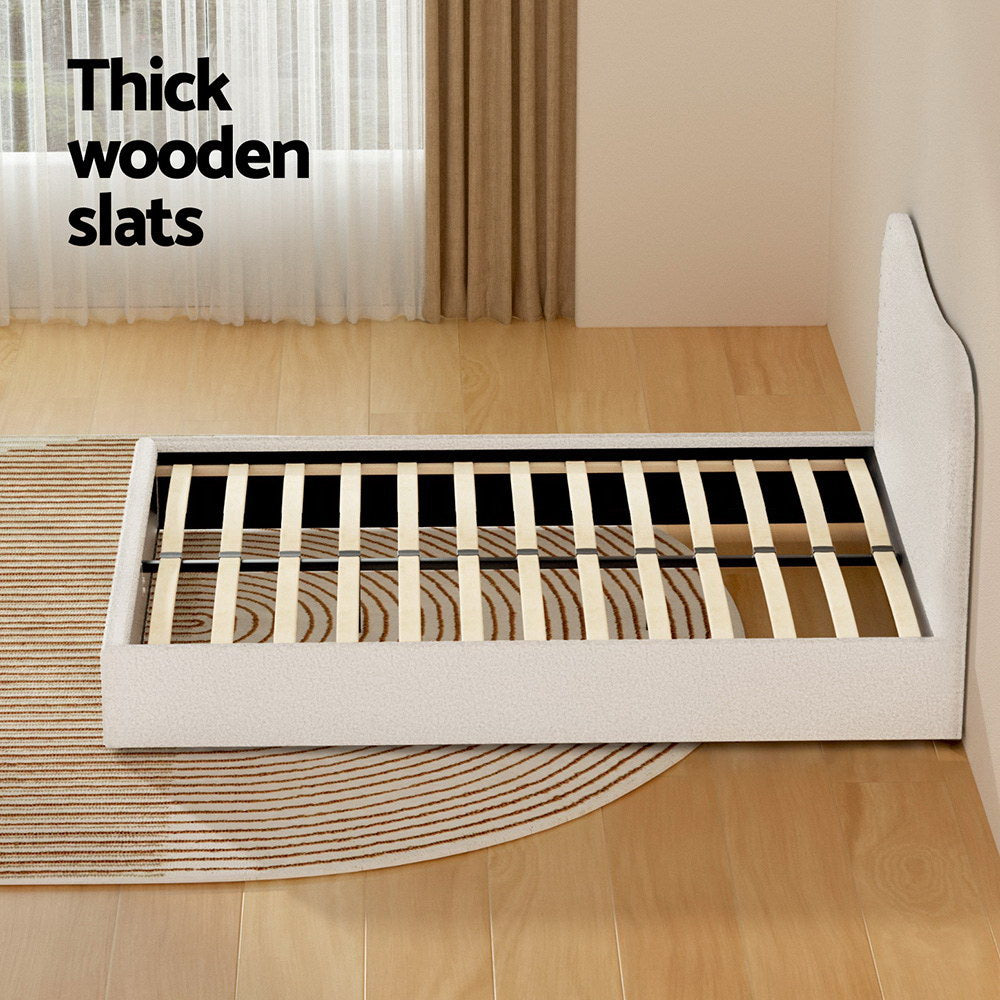 Artiss DARA Beige Boucle Double Bed Frame