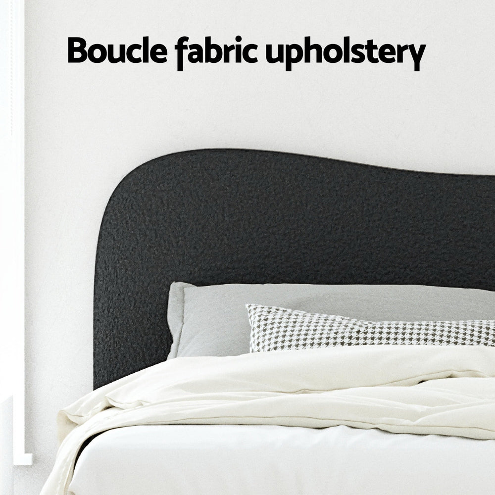 Artiss Bed Frame King Size Boucle DARA BFRAME-H-DARA-K-BK-ABC