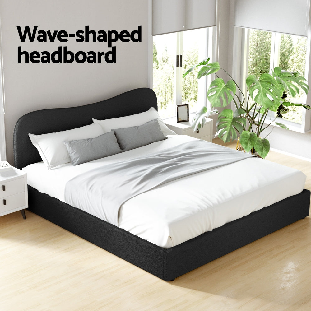 Artiss DARA Black Boucle King Bed Frame