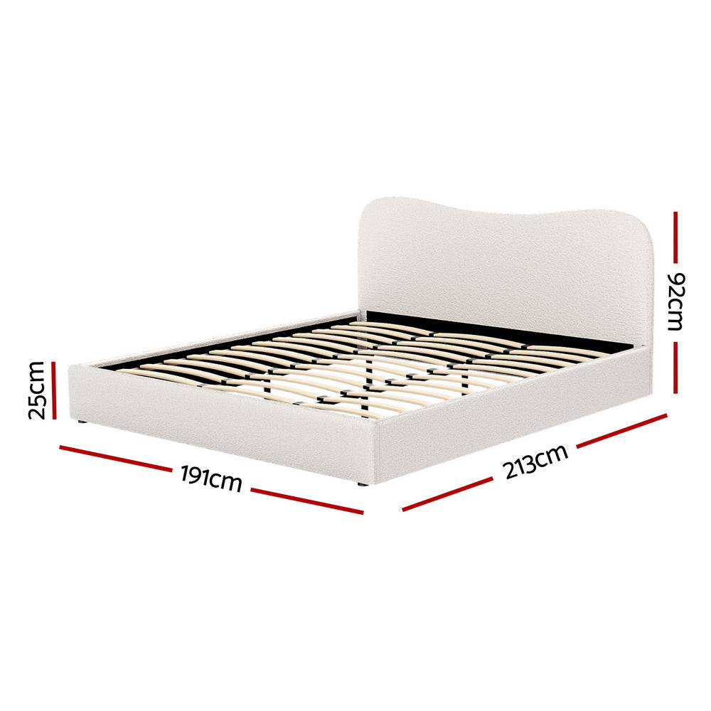 Artiss DARA Beige Boucle King Bed Frame