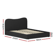 Artiss DARA Black Boucle Queen Bed Frame